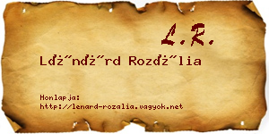 Lénárd Rozália névjegykártya