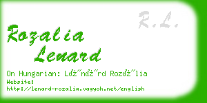 rozalia lenard business card